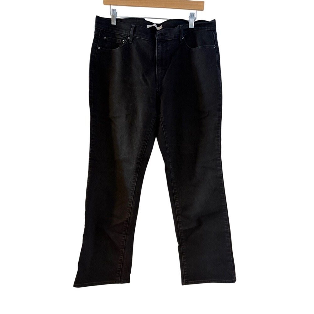 Levi's 505 Straight Leg Black Denim Jeans Women's Size 14S W32‎ L30